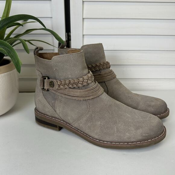 Earth Jeno Round Toe Casual Booties Taupe Ankle Boots Comfort Shoe Size 8.5 M - Picture 2 of 10